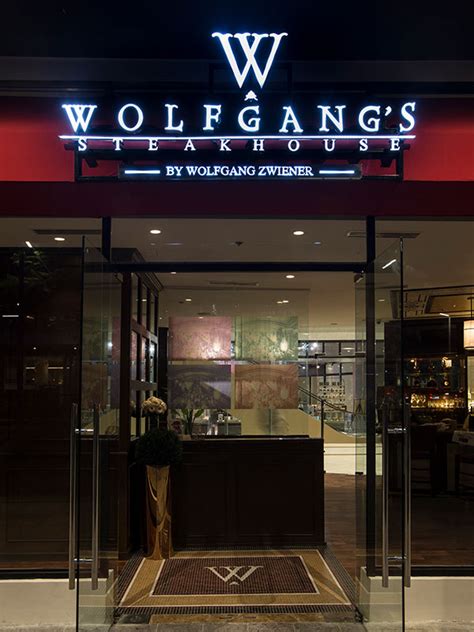 Wolfgang restaurant - Wolfgang’s Steakhouse. Rated as one of the best steakhouses in New York, Wolfgang’s Steakhouse currently has twenty-one locations worldwide. We pride ourselves in our renowned USDA Prime Black Angus steaks, fresh seafood and award-winning wine cellar.